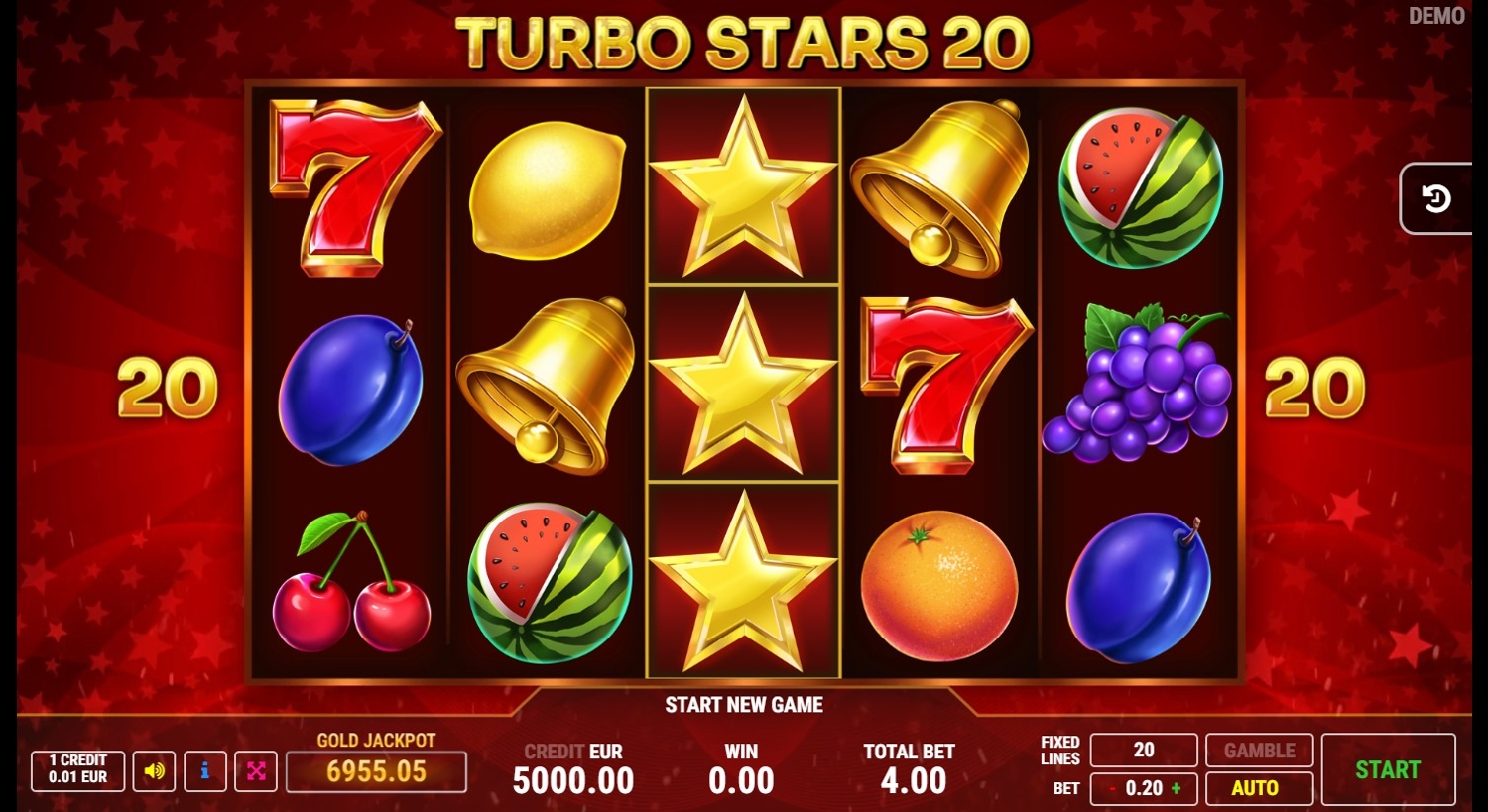 Turbo Stars 20 Slot Gameplay