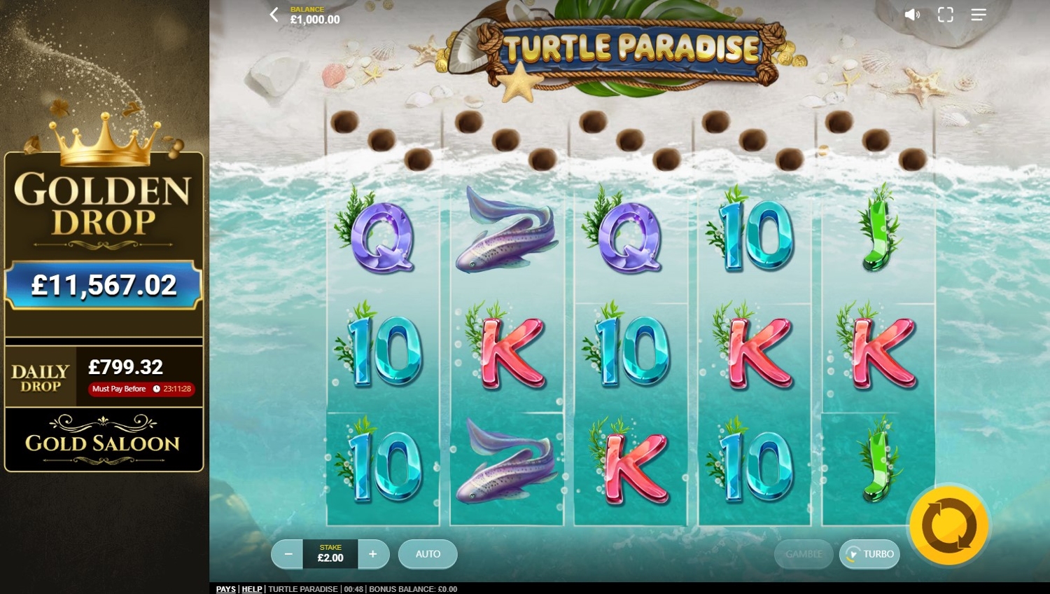 Turtle Paradise Slot Gameplay