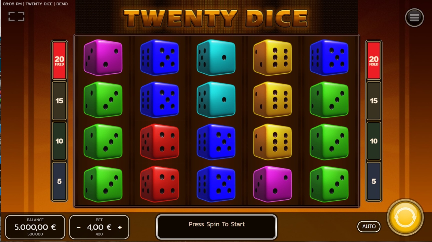 Twenty Dice Slot Gameplay