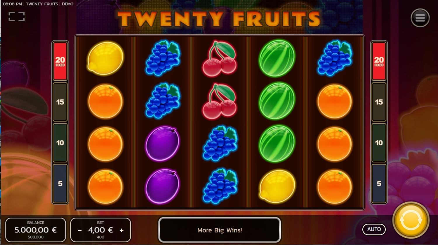 Twenty Fruits Slot Gameplay