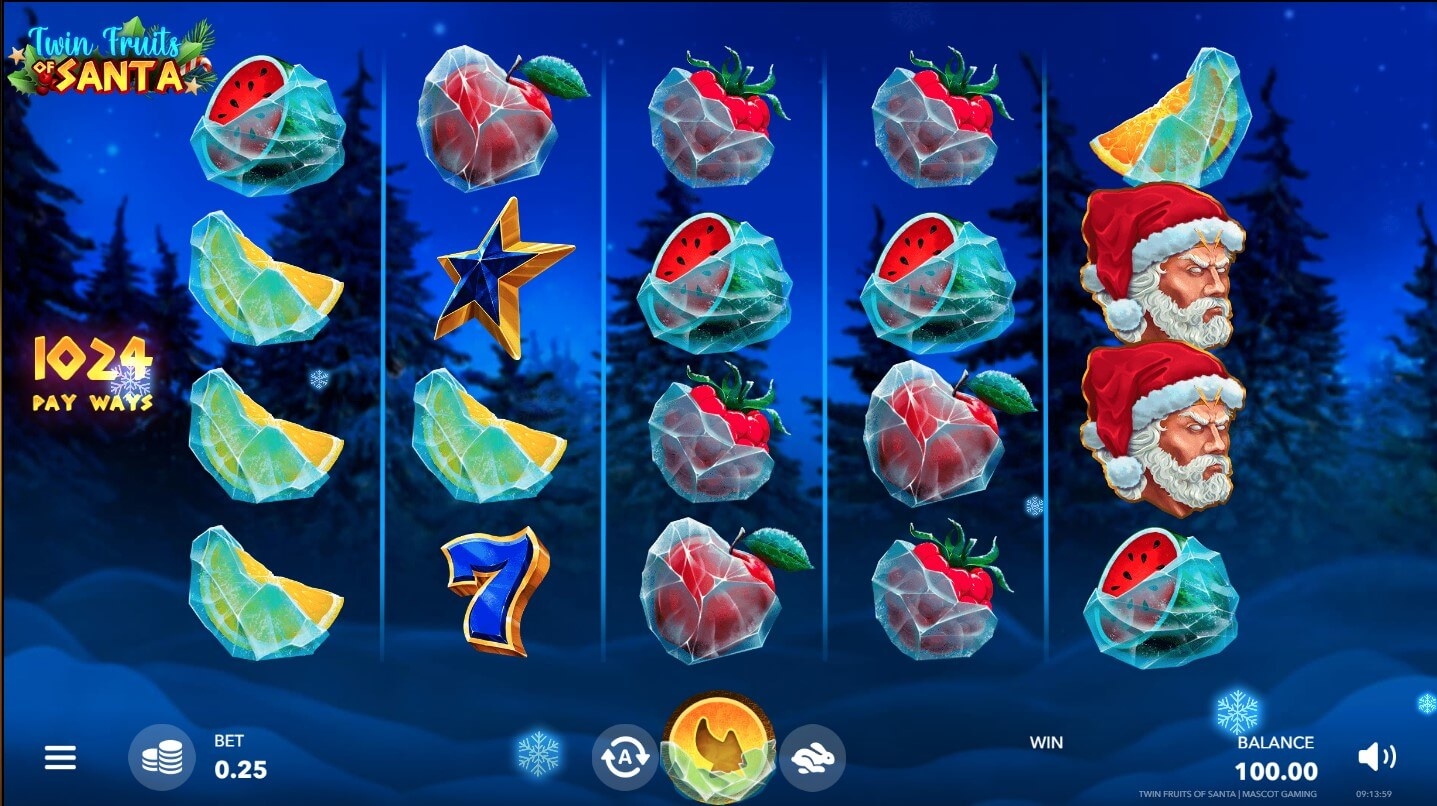 Twin Fruits of Santa Slot Gameplay