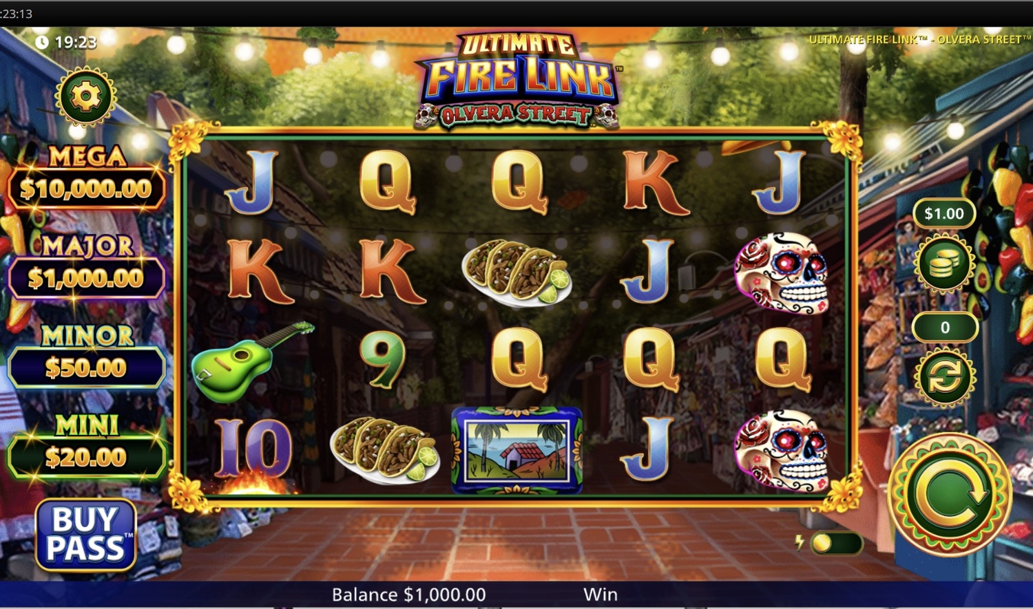 Ultimate Fire Link Olvera Street Slot Gameplay