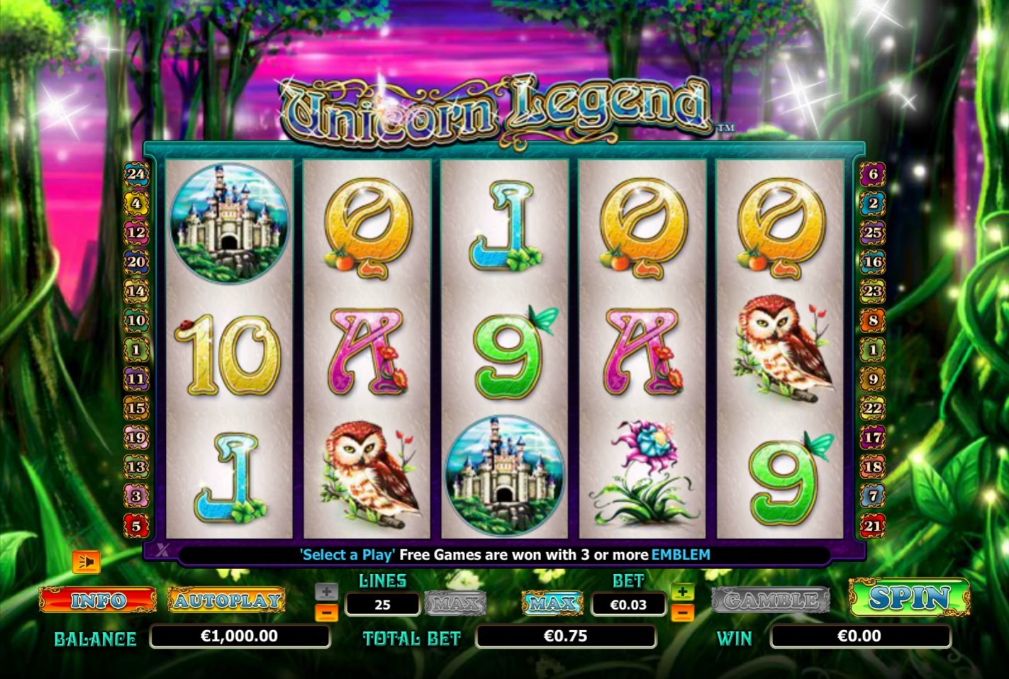 Unicorn Legend Slot Gameplay