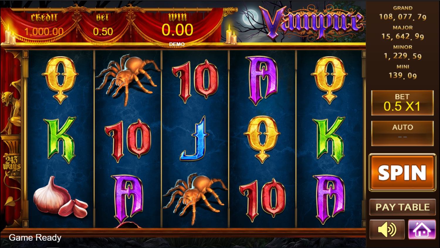 Vampire Slot Gameplay