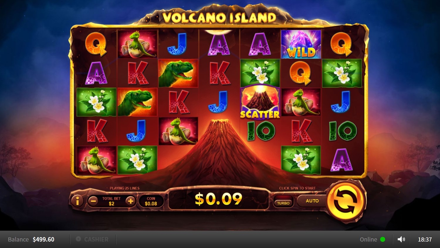 Volcano Island Slot Gameplay