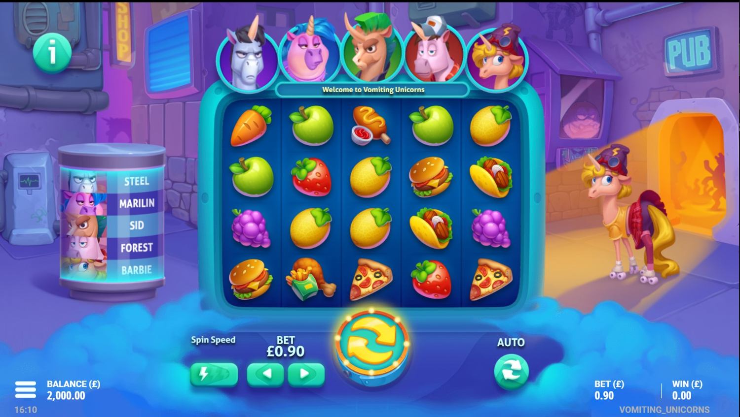 Vomiting Unicorns Slot Gameplay