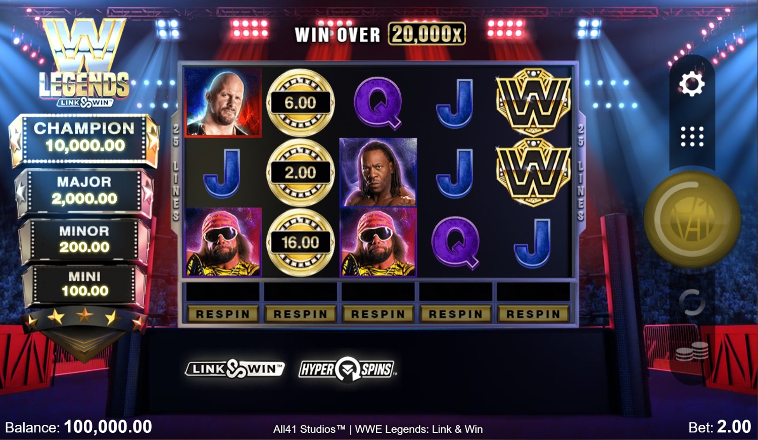 WWE Legends Slot Gameplay