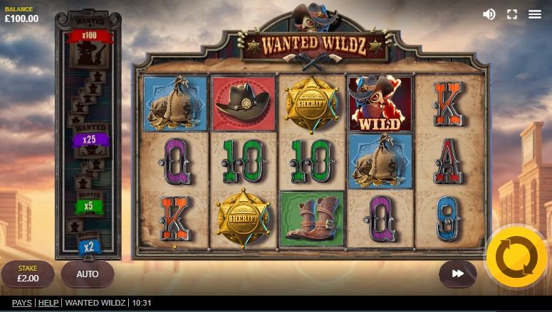 Wanted Wildz Slot Gameplay