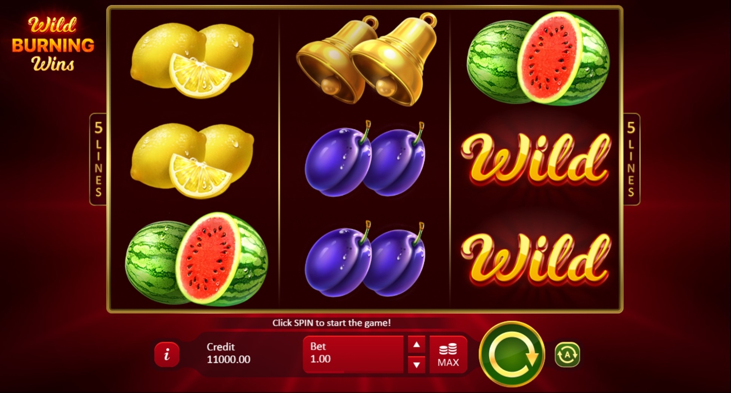 Wild Burning Wins: 5 Lines Slot Gameplay