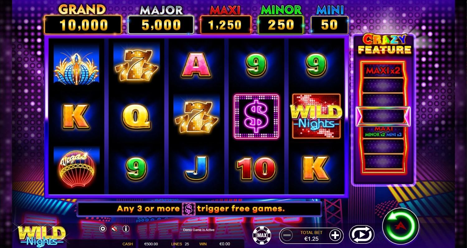 Wild Nights Crazy Slot Gameplay
