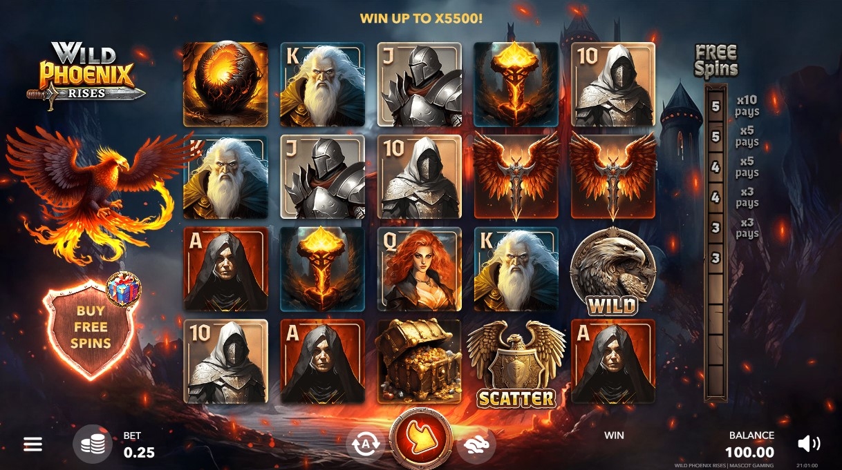 Wild Phoenix Rises Slot Gameplay