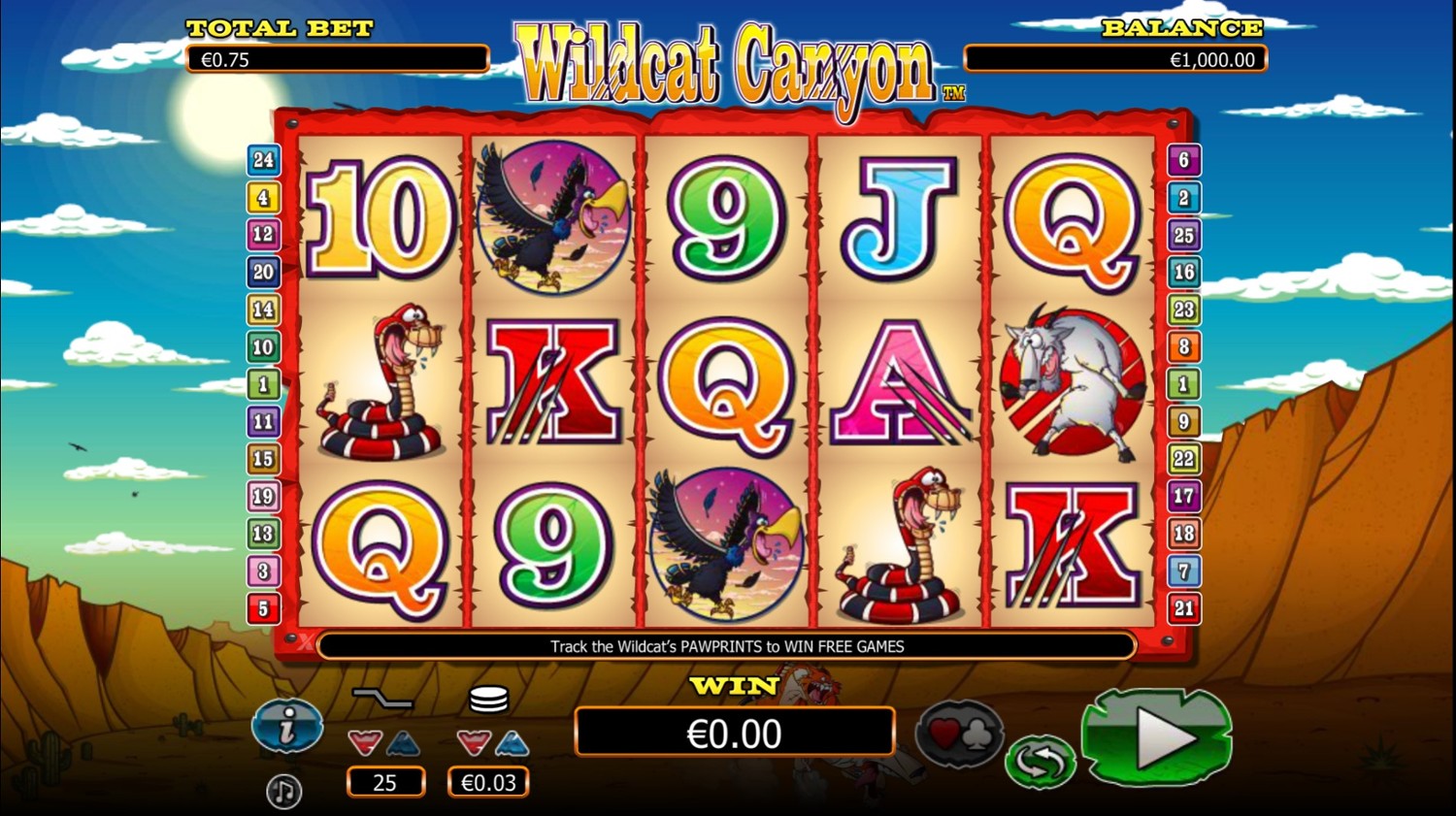 Wildcat Canyon Slot Gameplay