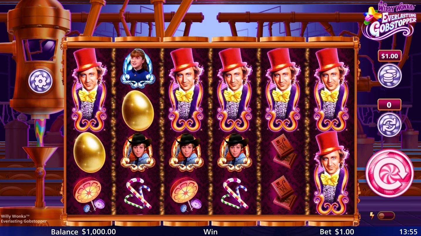 Willy Wonka Everlasting Gobstopper Slot Gameplay