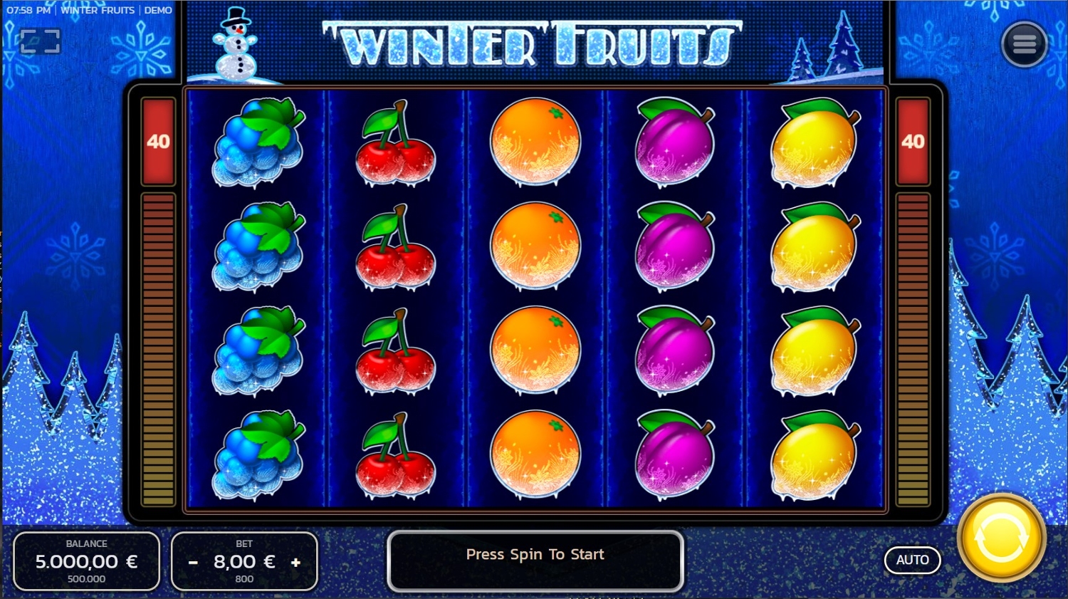 Winter Fruits Slot Gameplay