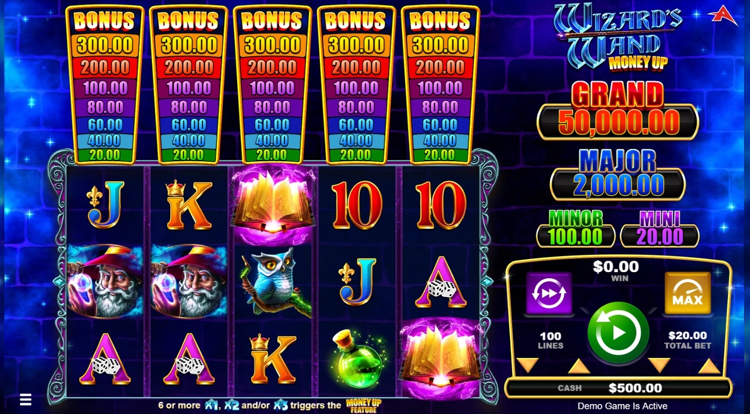 Wizards Wand Money Up Slot Gameplay