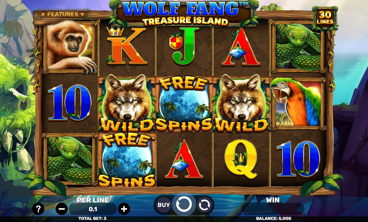 Wolf Fang - Treasure Island Slot Gameplay