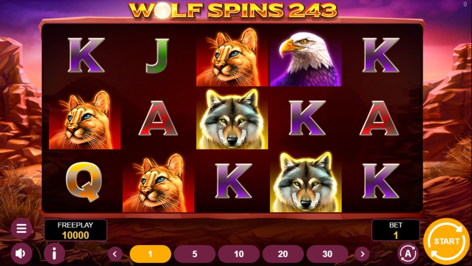 Wolf Spins 243 Slot Gameplay