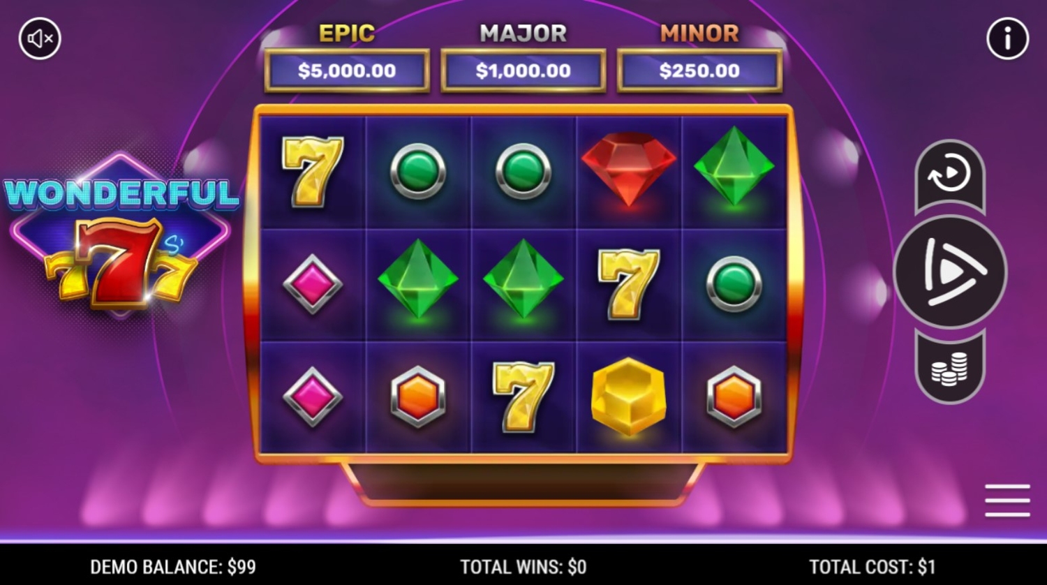 Wonderful 7s Slot Gameplay