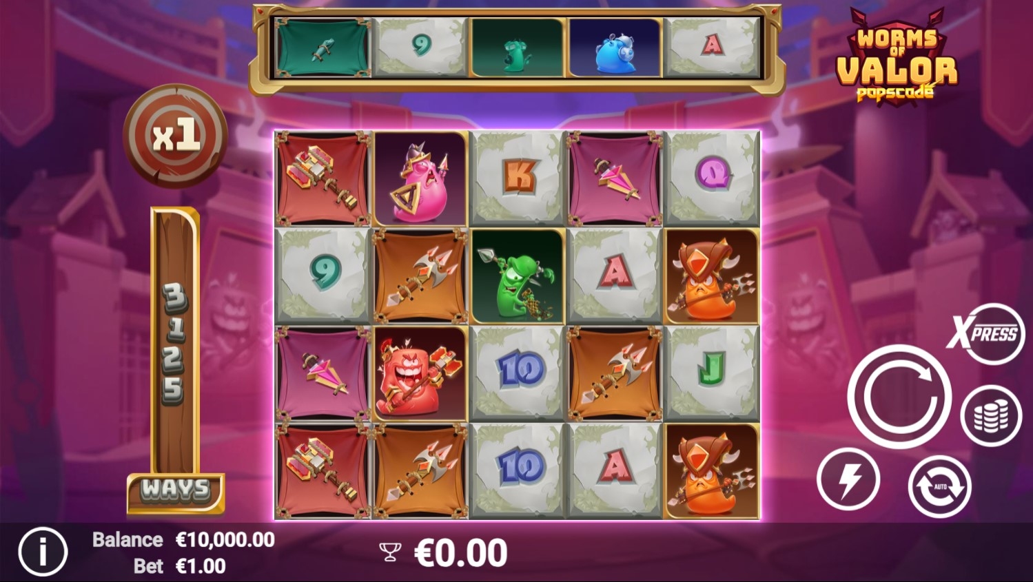 Worms of Valor Slot Gameplay