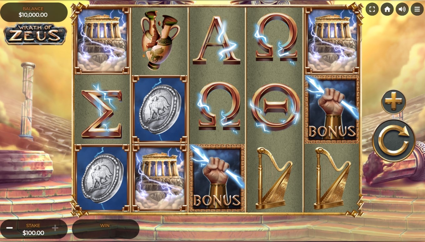 Wrath of Zeus (Dragon Gaming) Slot Gameplay