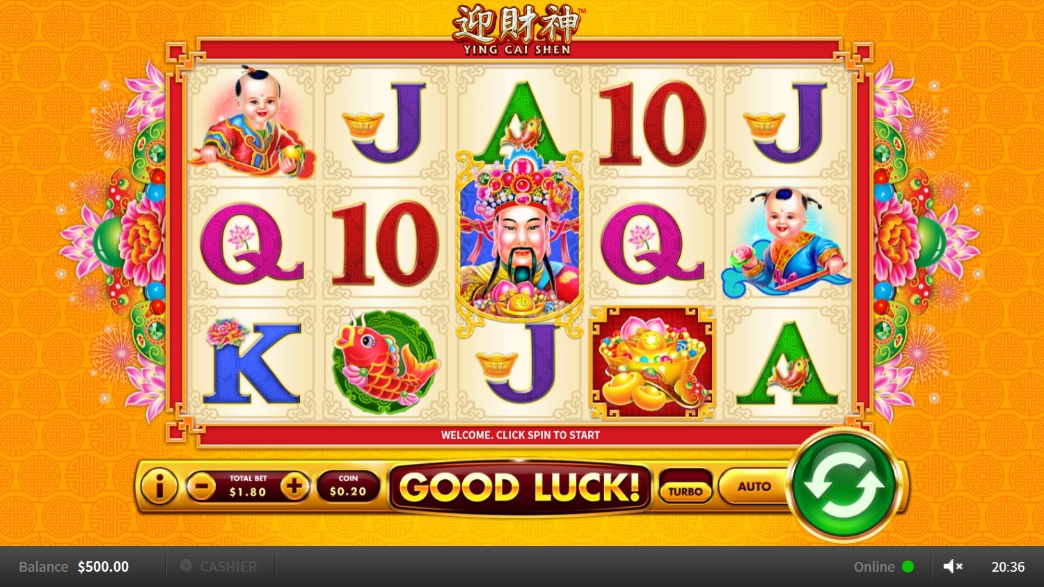 Ying Cai Shen Slot Gameplay