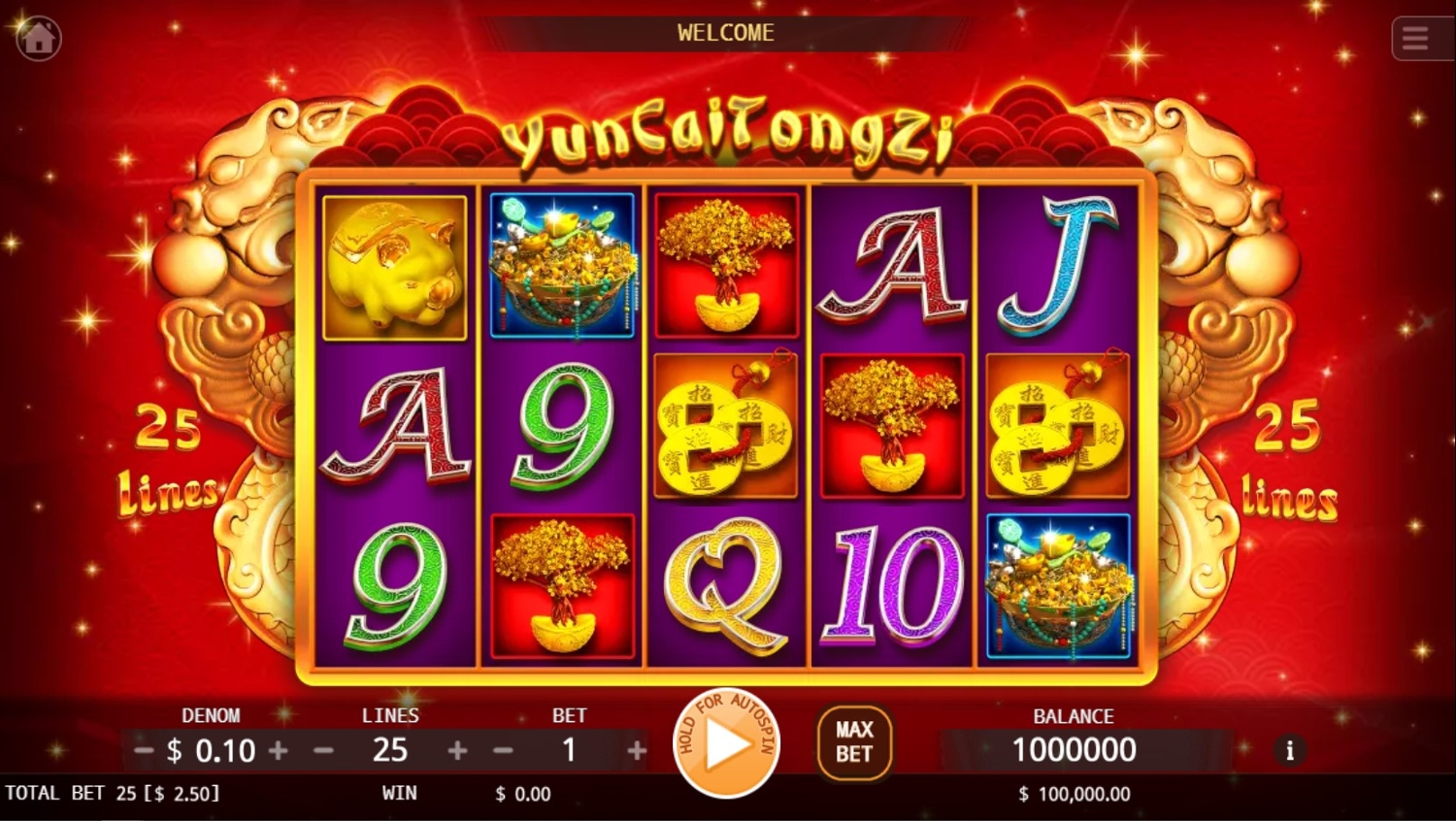 Yun Cai Tong Zi Slot Gameplay