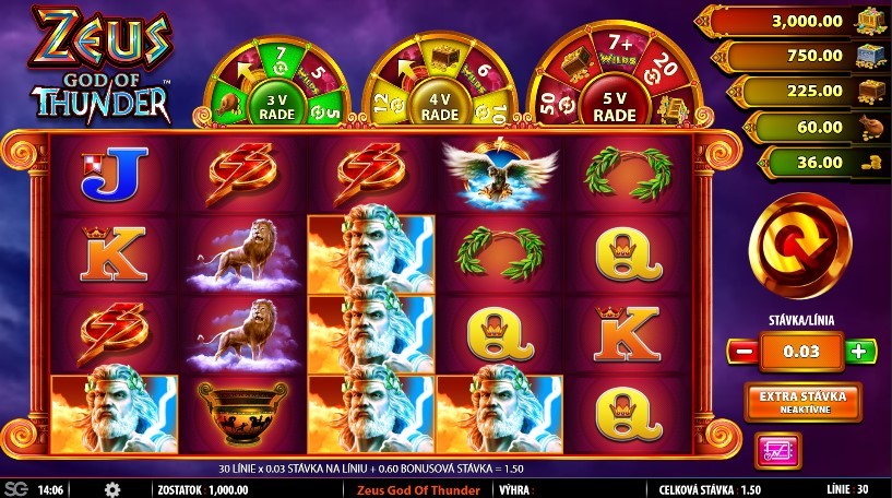 Zeus God of Thunder Slot Gameplay