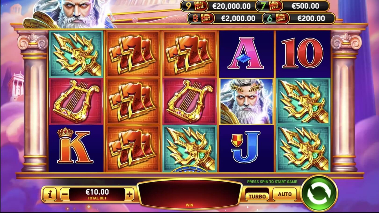 Zeus Rush Fever Deluxe Slot Gameplay