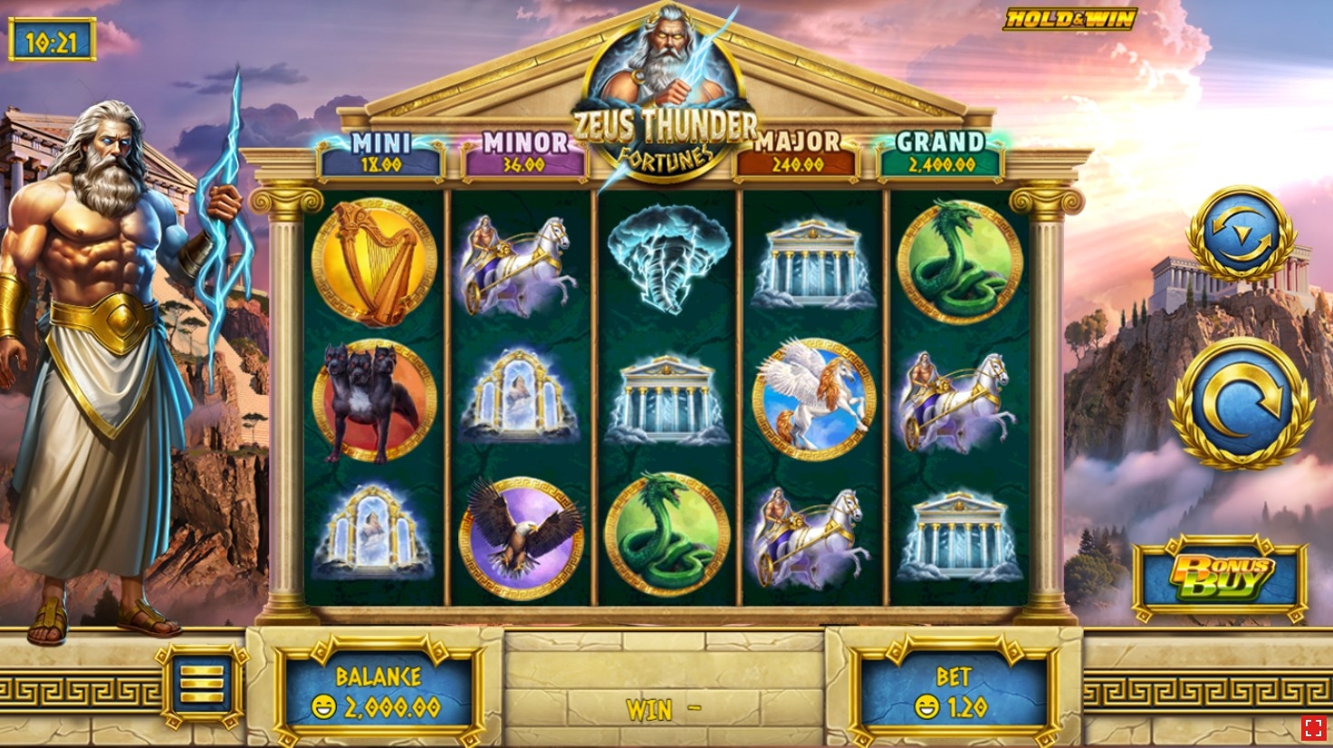 Zeus Thunder Fortunes Slot Gameplay