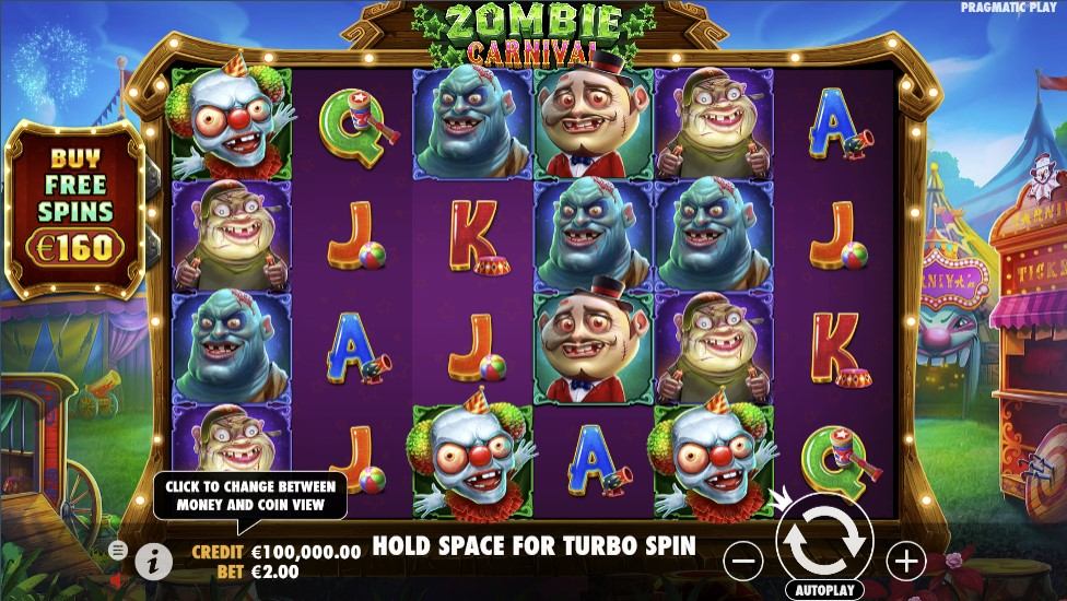 Zombie Carnival Slot Gameplay