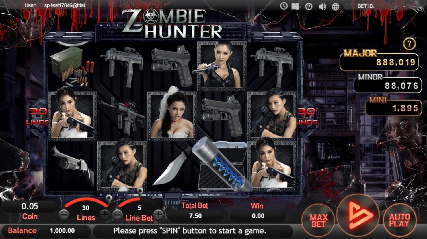 Zombie Hunter Slot Gameplay