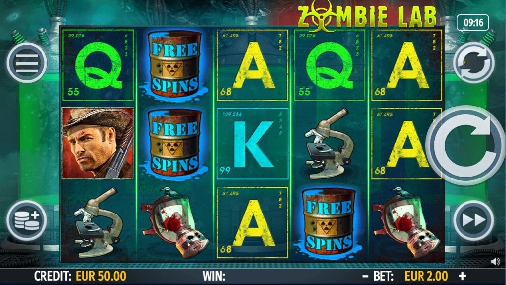 Zombie Lab Slot Gameplay
