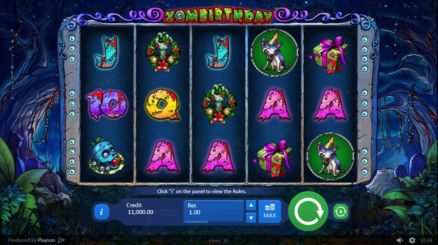 Zombirthday Slot Gameplay