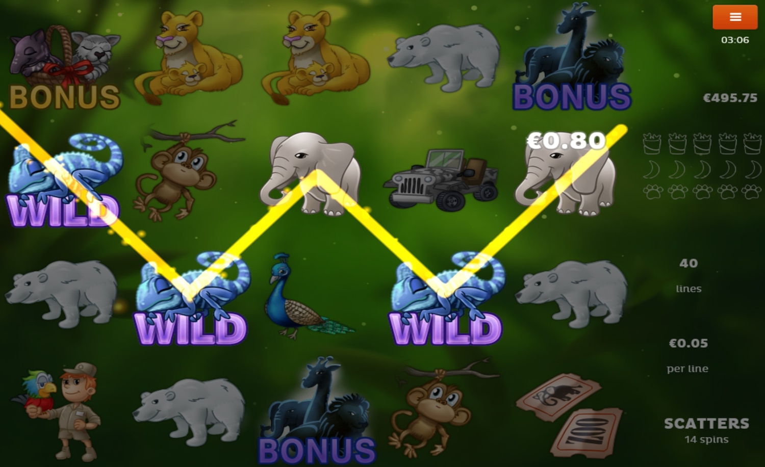 Zoo Slot Gameplay