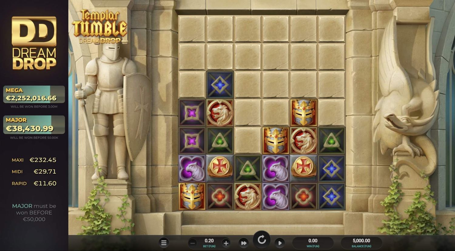 Templar Tumble Dream Drop Slot Gameplay