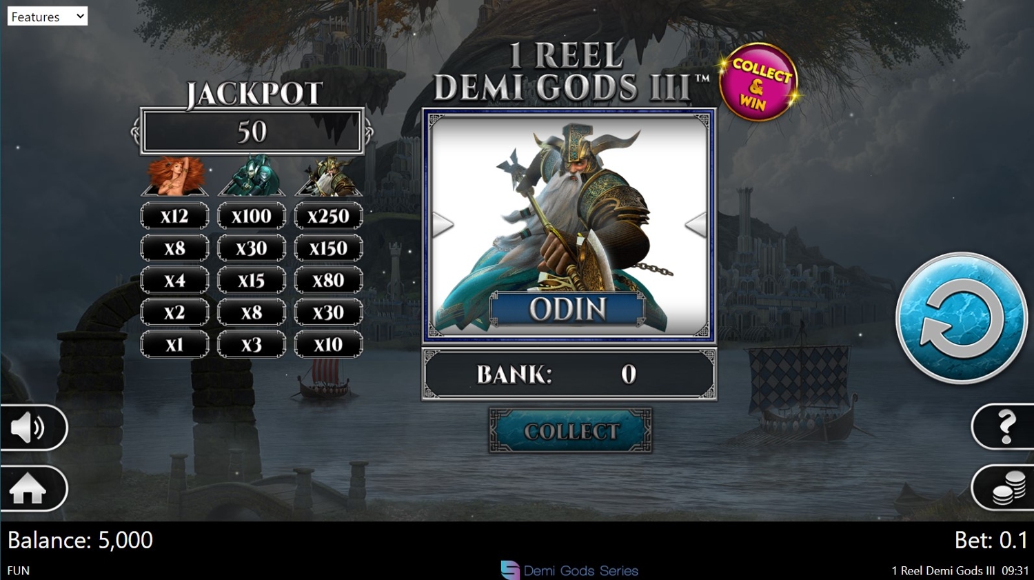 1 Reel Demi Gods III Gameplay Image