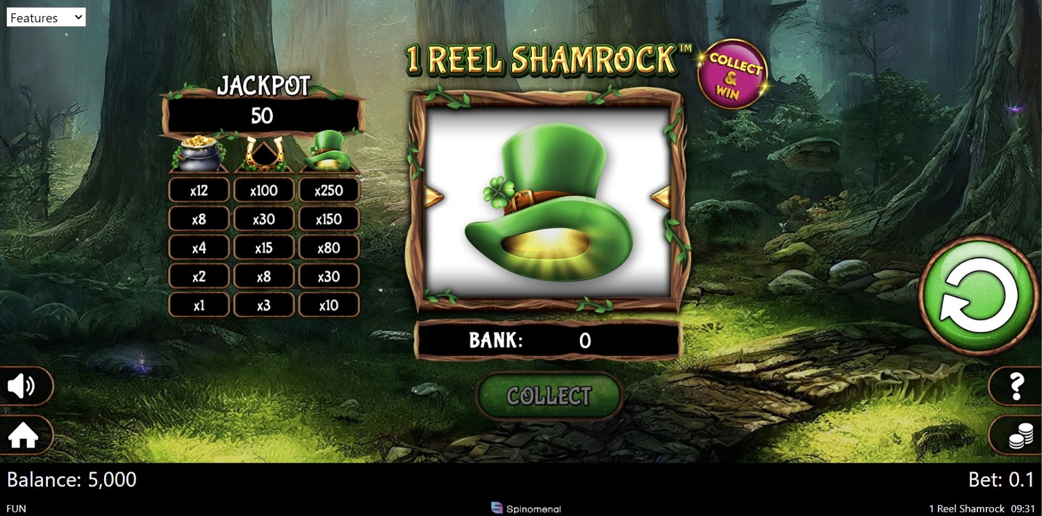 1 Reel Shamrock Gameplay Image