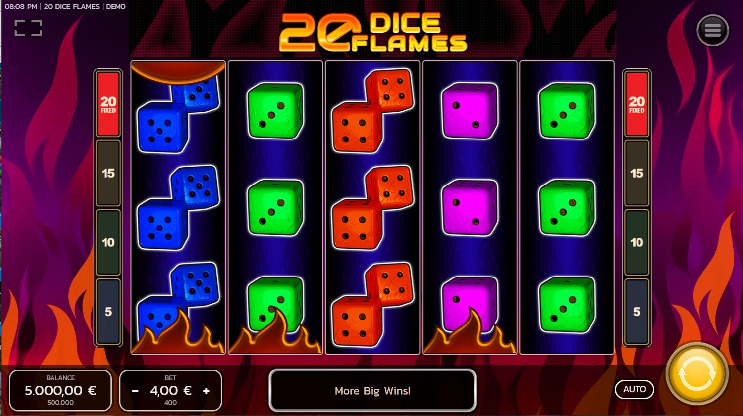 20 Dice Flames Gameplay Image