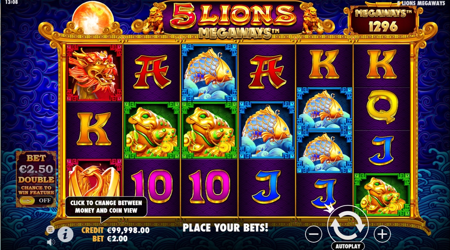 5 Lions Megaways Gameplay Image