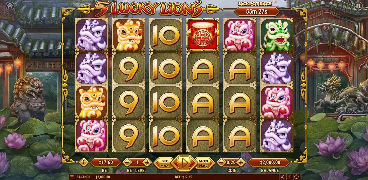 5 Lucky Lions Gameplay Image