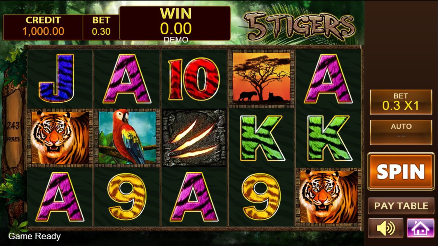 5 Tigers Gameplay Image