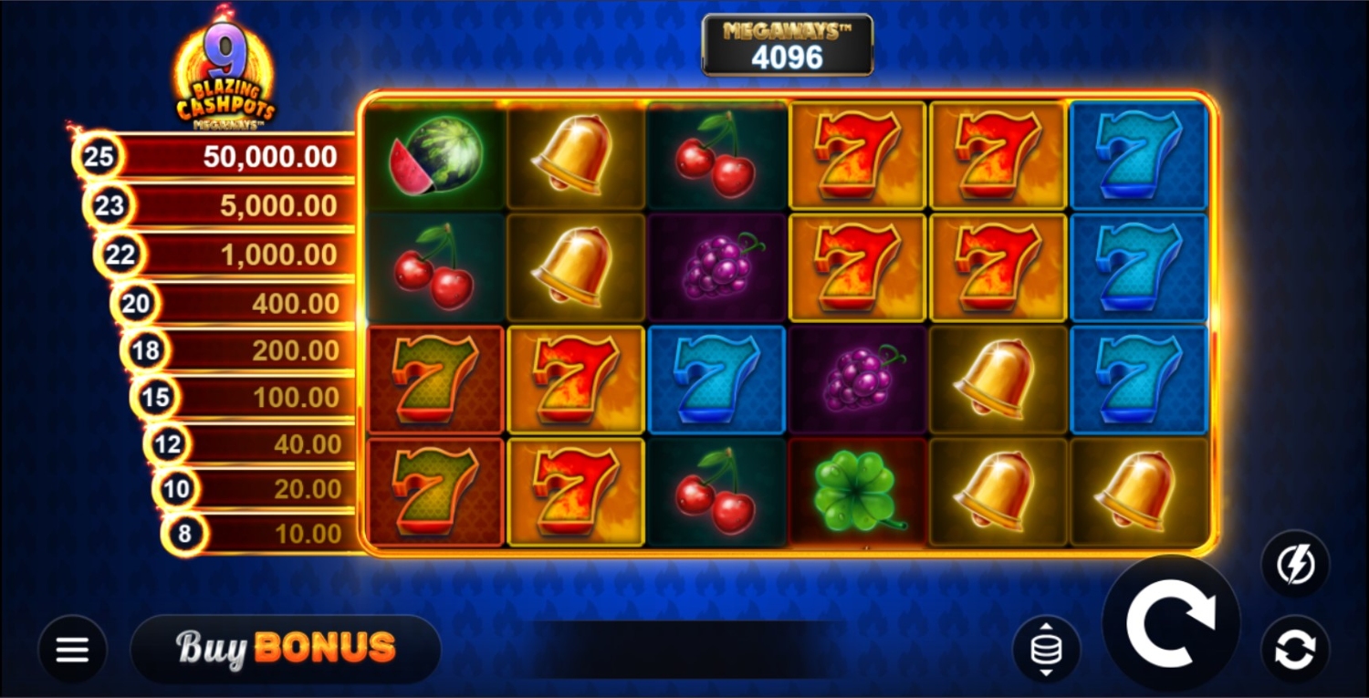 9 Blazing Cashpots Megaways Gameplay Image