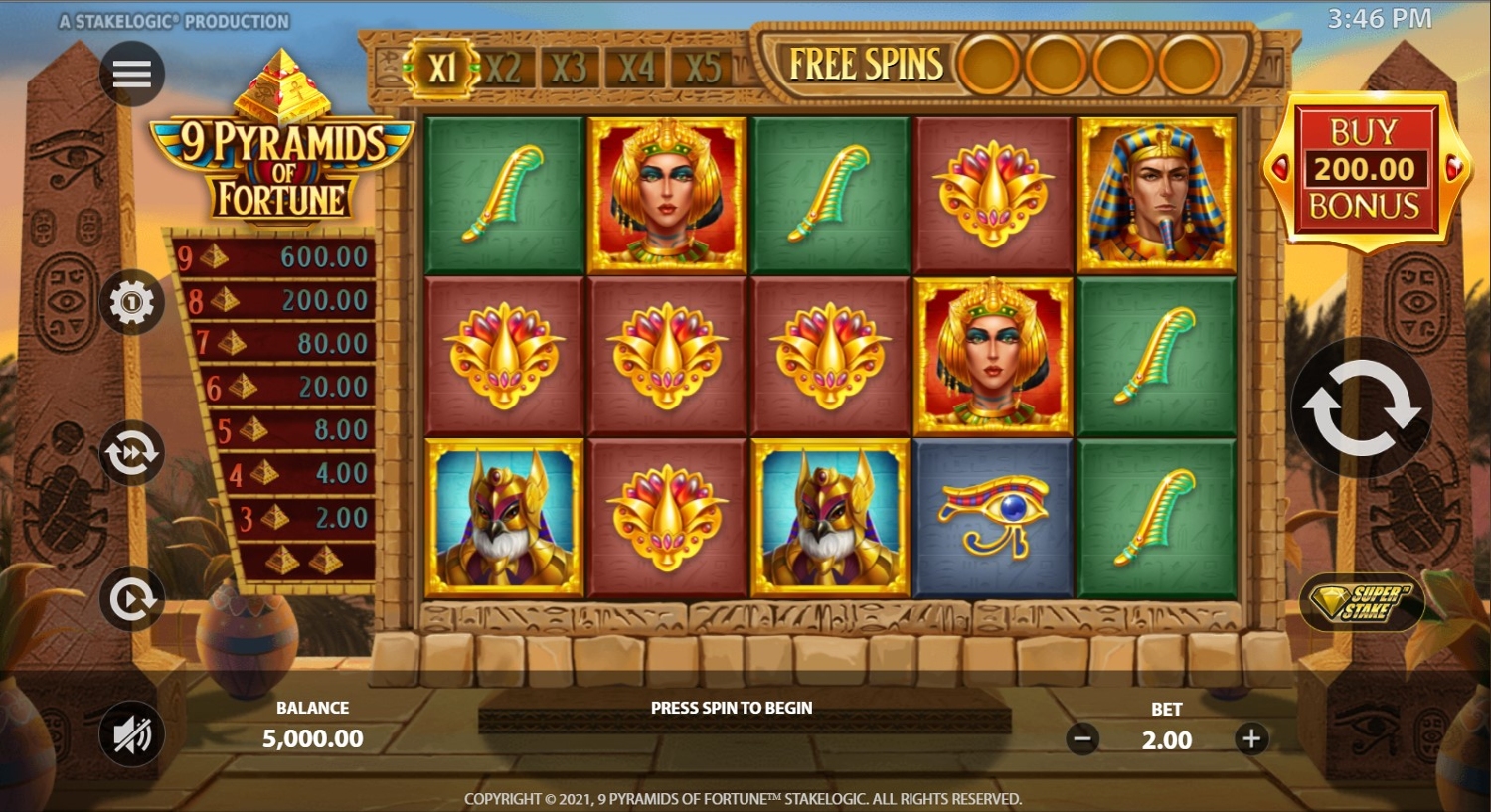 9 Pyramids of Fortune Gameplay Image