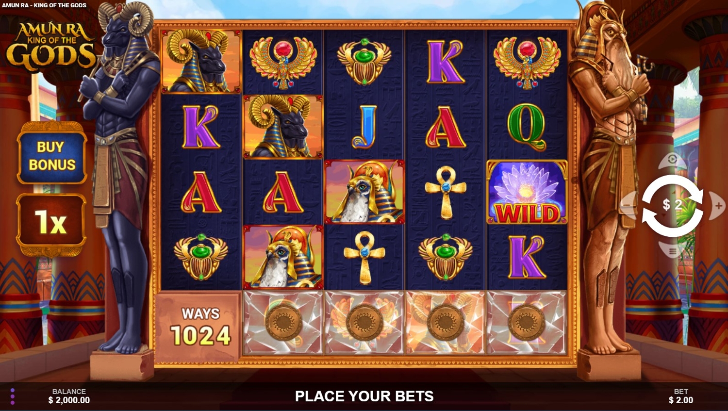 Amun Ra King Of The Gods Gameplay Image