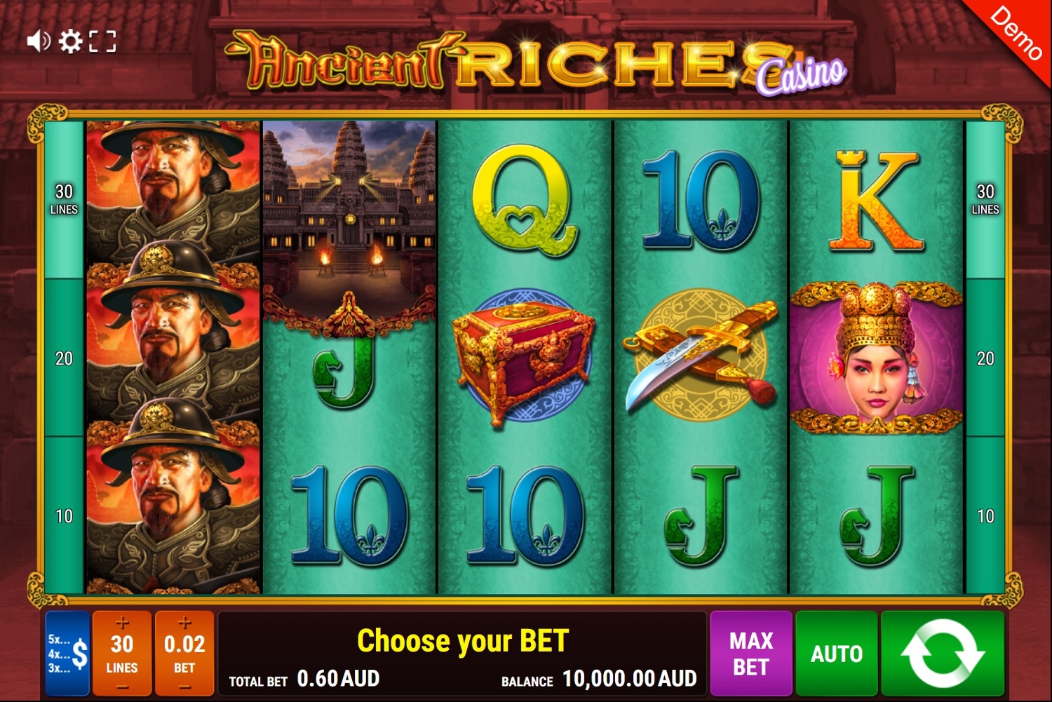 Ancient Riches Casino Gameplay Image