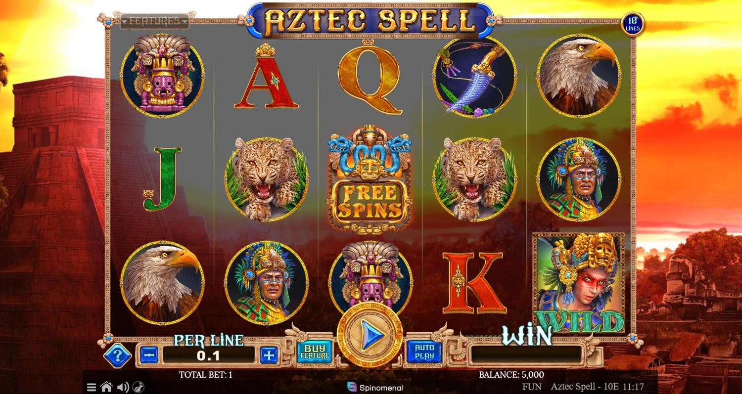 Aztec Spell 10 Lines Gameplay Image