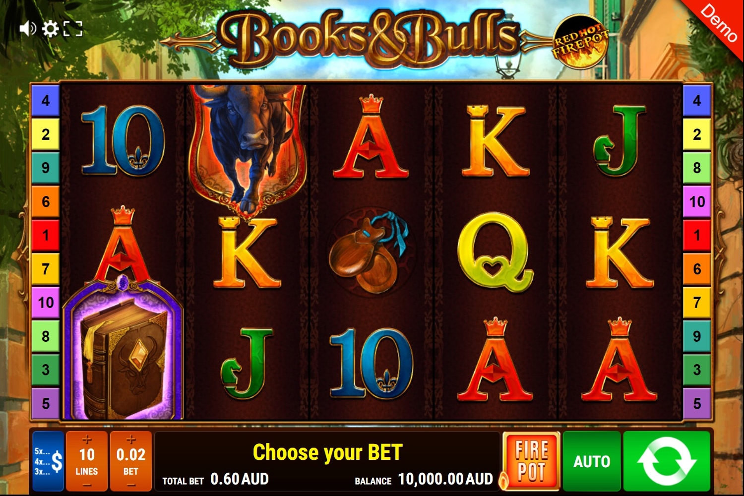 Book & Bulls – Red Hot Firepot Gameplay Image