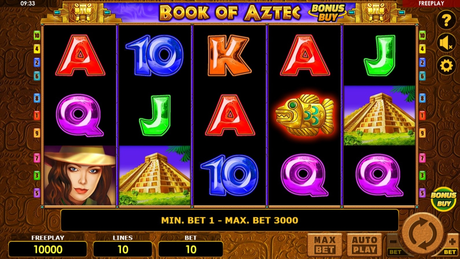 Book of Aztec: Bonus Buy Gameplay Image