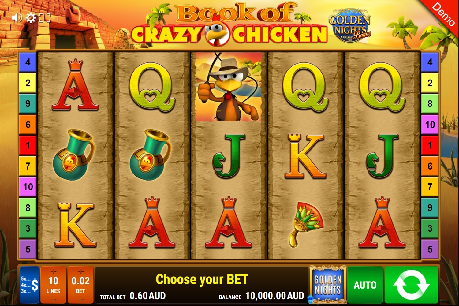 Book of Crazy Chicken – Golden Nights Gameplay Image