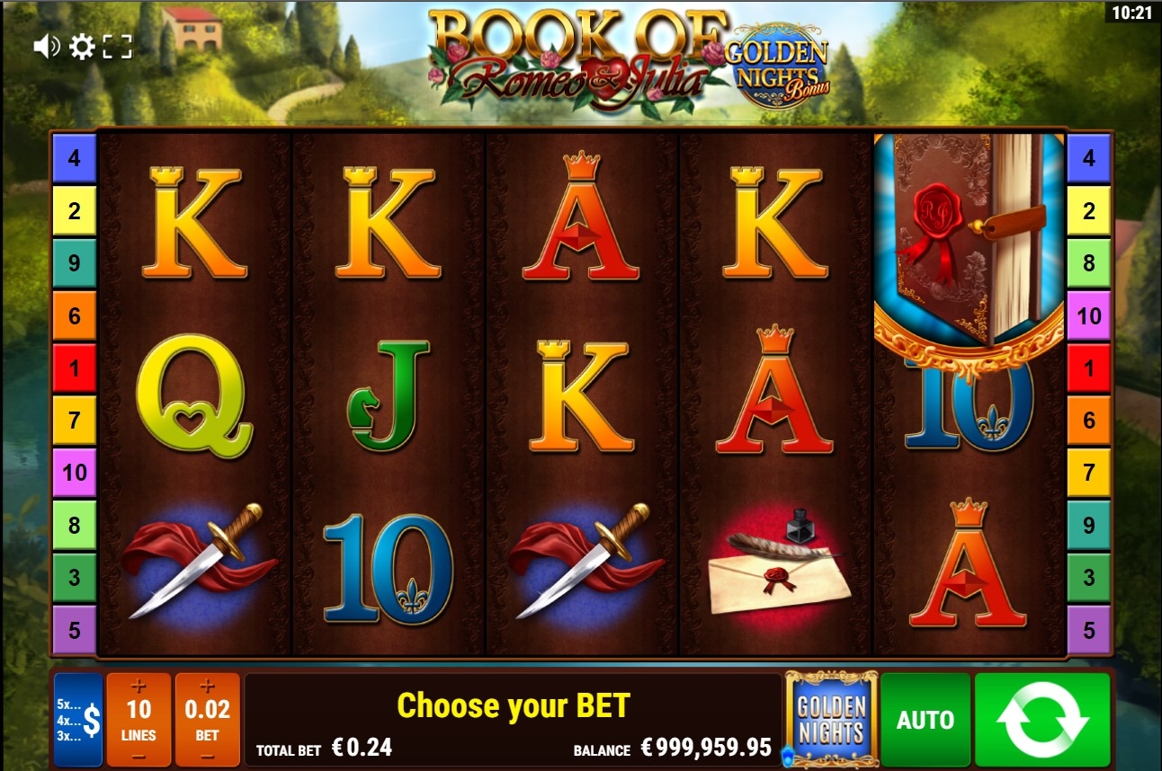Book of Romeo & Julia – Golden Nights Bonus Gameplay Image